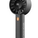 2 x Warmco Portable Handheld Turbo Fan 5000mAh Rechargeable Personal Mini fan | Up to 13H Runtime, 9m/s Airflow, 9000RPM Motor, 4 Speeds,Removable Rear Cover, LED Display