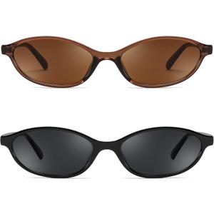 FEISEDY Retro Oval Cat Eye Sunglasses for Women 90s Narrow Lightweight Shades Y2k Trendy Sunnies B0257 FEISEDY Retro Oval Cat Eye Sunglasses for Women 90s Narrow Lightweight Shades Y2k Trendy Sunnies B0257
