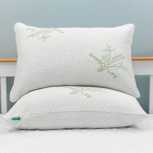 King Size Rayon Derived from Bamboo Pillow, Shredded Memory Foam Bed Pillows Sets for Side, Back and Stomach Sleepers, Washable Cover, Cooling and Adjustable, King (Pack of 1)