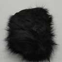 Long Men Women Faux Fur Collar Winter Warm Wrap Stole Scarf Shawl Shrug (Black 100cm/39.4inch)