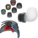 Premium Multi-Flange Eartips for Galaxy Buds2/Galaxy Buds FE (Black)  Always Fits, Never Slips