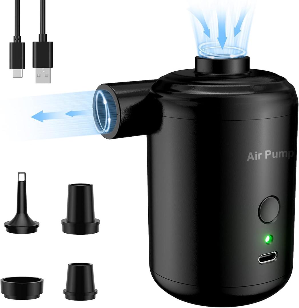 Portable Air Pump for Inflatables-USB Rechargeable 3600mAh Battery Powered,Mini Inflator & Deflator for Pool Inflatable Camping Air Mattress