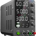 DC Power Supply Variable, 0-60V 0-5A Switching Bench Power Supply with 20W USB & Type-C Quick-Charge, Encoder Corase & Fine Adjustment Knob, Output Switch, 4-Digit LED Display - SPS-6005V