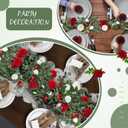 Thiccywoov Valentine Rose Vine Artificial Flower Garland Fake Flower 6ft Artificial Floral Garland Fake Rose Silk Floral Hanging for Wedding Party Ceremony Outdoor Decor(Red + White,1 Pack)