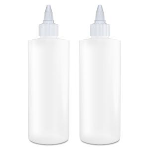 BRIGHTFROM Twist Top Applicator Bottles, Squeeze 8 OZ Empty Plastic Bottles, Refillable, Open/Close Nozzle - Hair Coloring/Multi Purpose (Pack of 2)