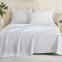 Zpecc King Flat Sheet Only 1 Pack, Durable White Top Bed Sheets Hypoallergenic Soft Brushed Microfiber Color-Coded Hem Threads, 105"x102"