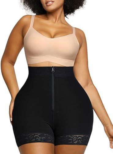 SHAPELLX Butt Lifter Shapewear Tummy Control Shorts For Women Waist Cincher With Hook Zipper Closure Body Shaper Wear Size L
