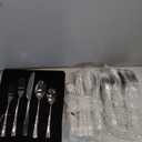 KINGSTONE Hammered Silverware Set, Flatware Set with Serving Utensils, 18/10 Stainless Steel Premium Cutlery with Unique Ripple Handles Design Mirror Polished - Dishwasher Safe (65-Piece)