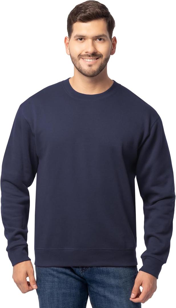 Fruit of the Loom Men's Eversoft Fleece Crewneck Sweatshirts, Moisture Wicking & Breathable, Sizes (XX-Large, Navy)