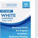 MOS White Cardstock Paper 11 x 14 Inch (60 Sheets) Heavyweight Poster Board Card Stock for Crafts, Certificates, Menus, Art Projects, Printer Compatible