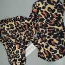 MOOSLOVER Women One Shoulder High Waisted Bikini Tie High Cut Two Piece Swimsuits (Large, Leopard)