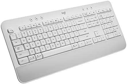 Logitech Signature K650 Comfort Full-Size Wireless Keyboard with Wrist Rest, BLE Bluetooth or Logi Bolt USB Receiver, Deep-Cushioned Keys, Numpad, Compatible with Most OS/PC/Window/Mac - Off White