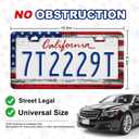 License Plate Frame, American Flag Universal Car Plate Holder | 2 Pack Aluminum Patriotic License Plate Cover,Standard USA License Plate Frame with Screws for Women Men Car Accessories