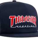 Thrasher Embroidered Outlined Mesh Hat - Navy Blue (One Size)