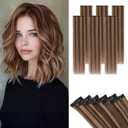 Short Hair Extensions Clip ins,S-noilite Short Clip in Hair Extensions Real Human Hair,Mini Hairpieces for Add Volume and Highlights,6 Pieces 31g 10 inch Chestnut Blonde Balayage