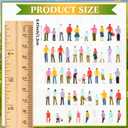 Namalu 100 Pcs Mini People Figurines 1: 150 Scale 0.47 Inch Museum Architectural Painted Tiny Model Sitting and Standing Plastic People Assorted Poses Model Trains for Miniature Scenes