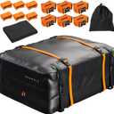 BRAMBLE Strong Car Roof Bag Rooftop Cargo Carrier 20 Cubic Feet, 100% Waterproof & Tear Resistant Car Roof Cargo Carrier, Fit for All Cars with/Without Roof Rack, Include Non-Slip Mat, Hooks, Straps (572-Litre Capacity)