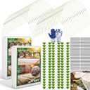 Garden Mesh Netting Kit, 2 Pieces 8x20FT Garden Netting, 100 Garden Hoops 80 Connectors 72 Clips 1 Pair Gloves, Protection for Plant Vegetable Fruits Flowers Greenhouse (White 8 * 20ft)