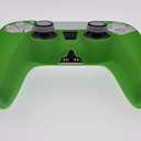 PS5 Controller Case Green Non-Slip Silicone Protective Case for Playstation 5 Controller, PS5 DualSense Wireless Controller Accessories with 2 Noctilucent Thumb Grip Caps