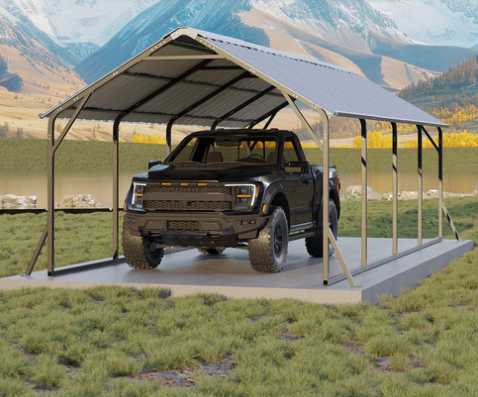 Garvee 11'x20'x9' Vertical Roof Metal Carport, Heavy Duty Steel Car Ports for All-Weather, for Full-Size Pickup Trucks, Boats, and Tractors