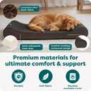 FurHaven Orthopedic Dog Bed for Large Dogs, Luxe Lounger Contour Mattress with Solid Orthopedic Foam Slab for Joint Support, Removable Washable Cover, Jumbo XL, Plush Suede, Chocolate