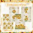 Bencailor 6 Pcs Sunflower Kitchen Towels Decorative Sets Dish Towels Absorbent Fast Drying Hand Tea Vintage Hanging Reusable Cleaning Dishcloths for Cooking Farmhouse Bathroom Accessory