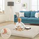 Baby Play Mat for Floor Nursery Rug Muscle Mat Area Rug Playroom Rug 79"x79" Playpen Mat Memory Foam 1.3" Thick Crawling Mat for Babies,Toddlers, Infants, Kids,A Beige