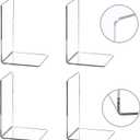 CY craft 4 Pieces Bookends, Clear Acrylic Bookends for Shelves, Heavy Duty Book Ends and Desktop Organizer, Book Stopper for Books/Movies/CDs,7.3x4.8x4.8 inch