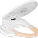 Electric Bidet Toilet Seat, Warm Water Bidet for Rear and Front Washing, Self-Cleaning Nozzle, Elongated V-shaped Heated Toilet Seat with Dryer, Touch Panel, SoftClose Lid, LED Light and Deodorization