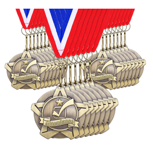 Quelay 30 Pcs 2'' Award Medals Bulk Gold Silver Bronze Medals with Neck Ribbons Metal Trophy Award Prize Gift for Kids Adults Competitions Party, Tournaments(Dance)