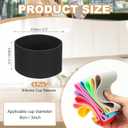 uxcell 6Pcs Silicone Cup Sleeves, 3.3" Coffee Cup Protective Sleeve Heat Resistance Reusable Nonslip Glass Bottle Protector for Coffee Tea Cold Hot Drinks Home Travel Mug Glasses, Black