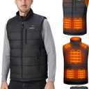 Heated Vest for Men with 16000mAh 7.4V Battery Pack IncludedWarming Electric Heating Vest Rechargeable for Cycling (XX-Large, Black)