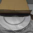 uxcell 10pcs Charger Plates Bulk 13 Inch Plastic Charger Plates Round Plate Chargers for Dinner Wedding Party Event Table Setting Decoration Silver, Large