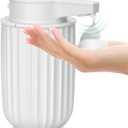 Automatic Soap Dispenser Foaming Touchless: 9oz Plastic White - Rechargeable Electric Smart Auto Foam Soap Dispenser - Bathroom Kitchen Hand Dish Lotion