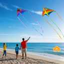 ORGCLDKT-Rainbow Cruiser Delta Kite, Kites for Kids Ages 8-12,4-8,Boys,Girls,Kites for Adults,Beach,Beginners,Giant.1Pc or 3Pcs Pack. Easy to Fly.
