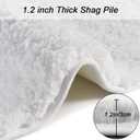Seavish Luxury White Bath Rug, 2ft Shaggy Round Bathroom Rug,Non Slip Efficient Water Absorbent Machine Washable Tufted Circle Bath Mat Microfiber Soft Thick Plush Circular Rug Floor Carpet