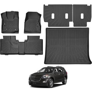 Floor Mats for 2012-2017 Chevrolet Equinox/GMC Terrain, Trunk Mat and Backrest Mat All Weather TPE Protector for Chevrolet Equinox Accessories