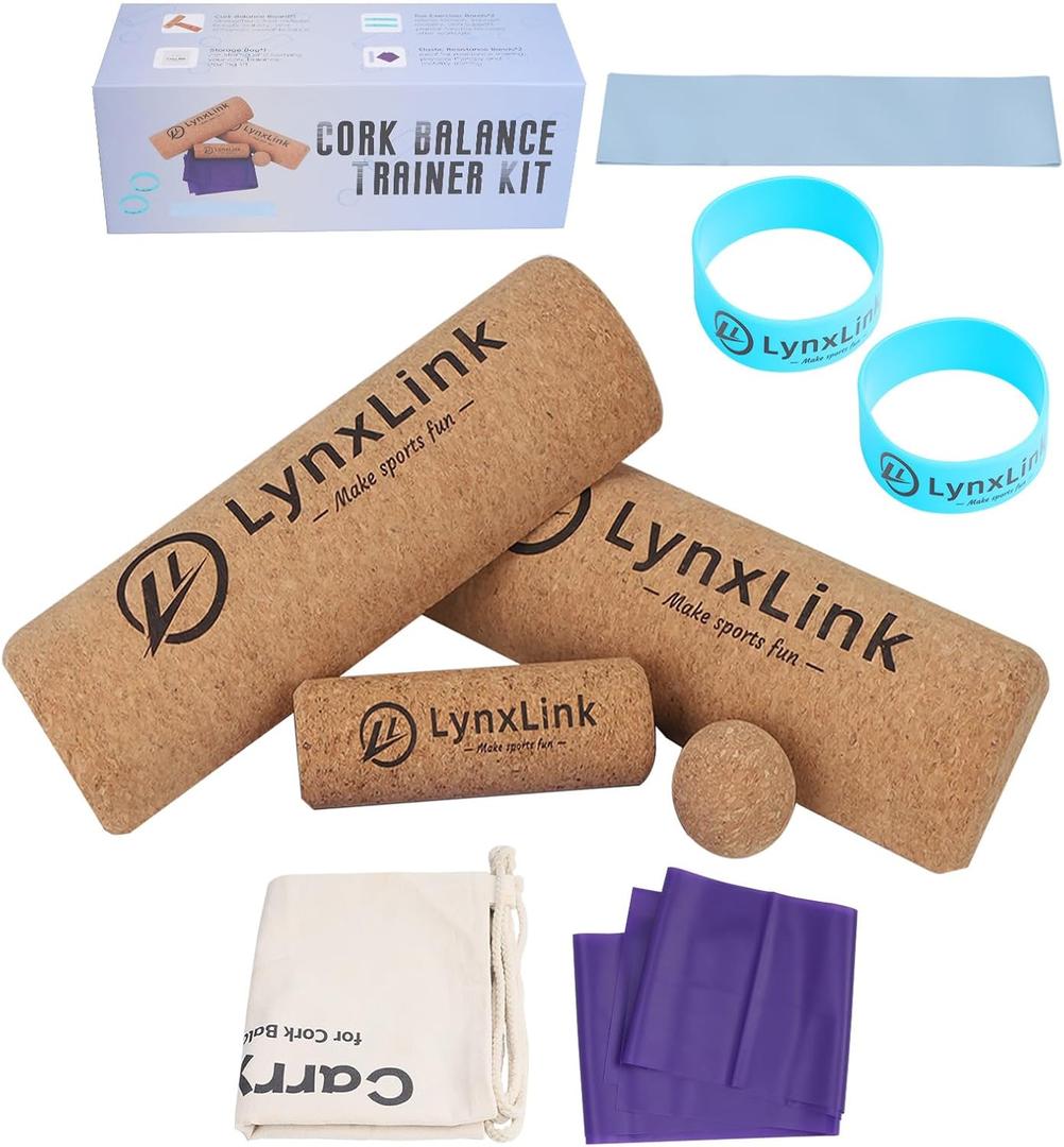 Cork Balancing Board Foot Restoration and Balance Kit with Massage Ball & Resistance Bands  Plantar Fasciitis Recovery, Improve Foot Health | Sports & Outdoors Balance Boards