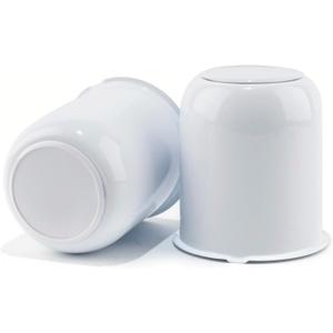 2Pcs 3.19inch Stainless Trailer Wheel Center Caps Push Through 3.19" Bore 3.62" Tall Top Removable Hub Cap for Truck SUV RV Wheel Rim, White Wheel Cover