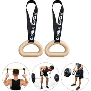Double Circle Pull Up Handles - Pull Up Grips, LAT Pull Down Gym Handles Design - Quick Attachment to Bars and Barbell Grips - Includes Carry Bag - Suitable for Home Gym and On-The-Go Workouts