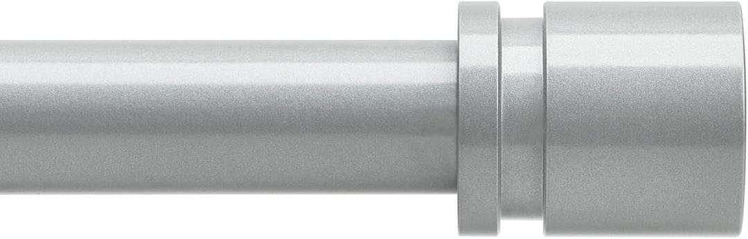 Byondeth Curtain Rods for Windows 16 to 120 Inches Adjustable Length 1 Inch Diameter Window Curtain Rod with Aluminium End Cap, Silver Gray