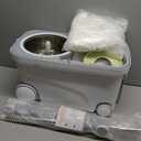 Spin Mop Bucket Deluxe 360 Spinning Floor Cleaning System with 6 Microfiber Replacement Head Refills,62" Extended Handle,4X Wheel for Home Cleaning