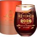 Great Retirement Gift for Women & Men 2026 !Coworker Leaving Gifts,Retirement Decorations, Farewell Goodbye Gifts For Coworkers - Stemless Wine glass
