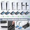 Rysker PS5/Slim/Pro Stand for Disc & Digital Console, PS5 Cooling & Charging Station with RGB Ambient Lighting, PS5 Controller Charger Built-in 3 Level Fan, PS5/Slim/Pro Accessories Comes 3 USB Ports