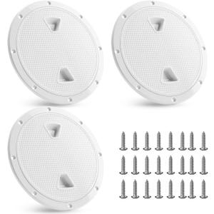 Landical 3 Pack Boat Hatch Circular Non Slip Inspection Hatch Boat Detachable Deck Hatch Cover with 18 Attached Screw Boat Parts for Marine Yacht RV Truck Vent Accessories