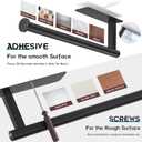 ASTOFLI Paper Towel Holder Under Cabinet No Drilling, Self Adhesive Paper Towel Holder Wall Mount for Kitchen Rack, Under Counter Napin Holder No Drill, RV, 304 Stainless Steel, Matte Black 2 Pack