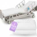 2 Pack Fitted Hospital Bed Sheets with Elastic All Around for a Perfect Fit - Cotton Rich Soft Knitted Jersey Sheet, 36 x 84 x 12