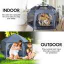 Premium Indoor and Outdoor Baby Playpen - Portable, Lightweight, Pop Up Pack and Play Toddler Play Yard w/Canopy and Travel Bag- Grey