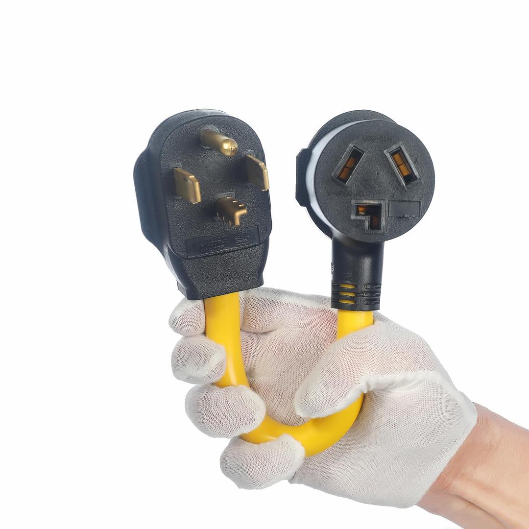 CAMPELIFY Dryer Adapter 4 Prong to 3 Prong 30 Amp 250V NEMA 14-30P to 10-30R Plug Converter,12-Inch STW Cord for Old 3-Prong Dryer to New 4-Prong Outlet