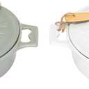 Creative Co-Op Brie Bakers with Lids & Wood Spreaders (Set of 2 Colors)